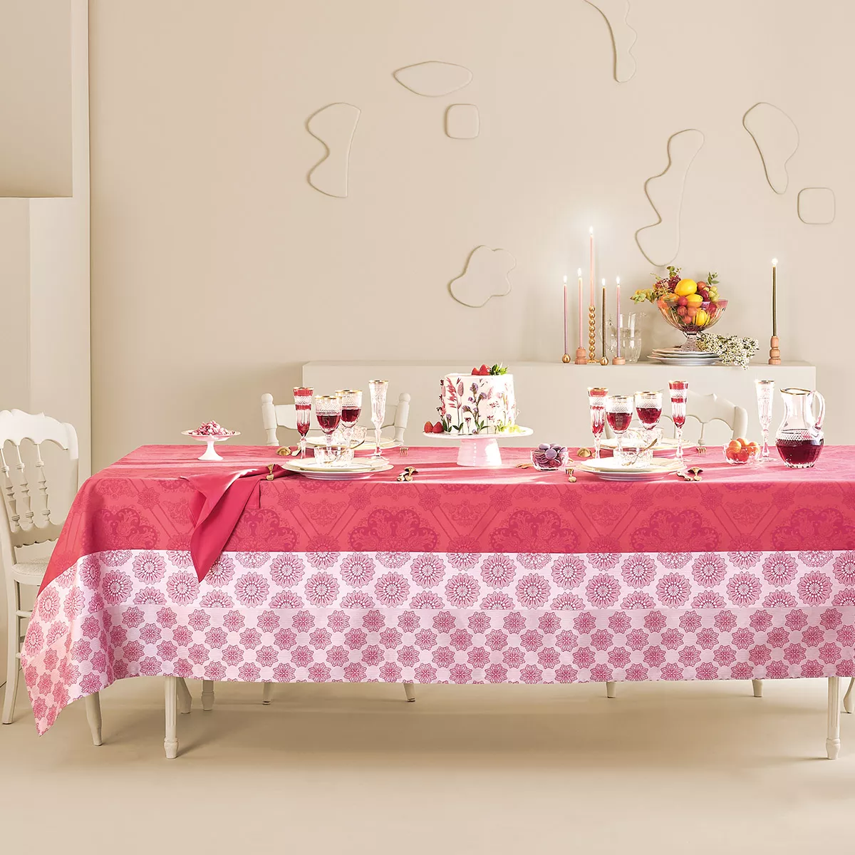 Nappe pur coton MILLE ROSACES, GARNIER THIEBAUT