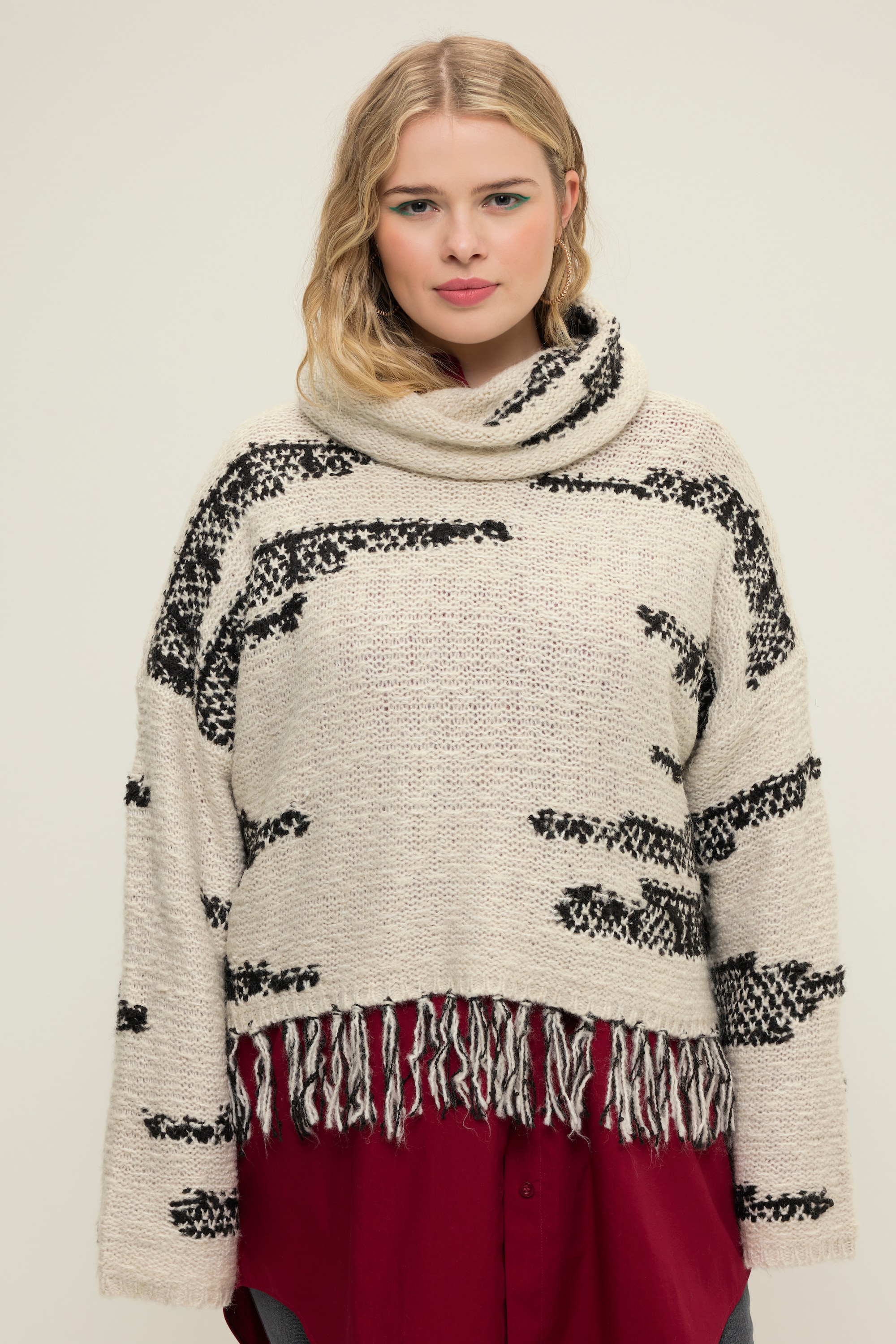 Pull à col roulé, oversized, maille Jacquard, STUDIO UNTOLD