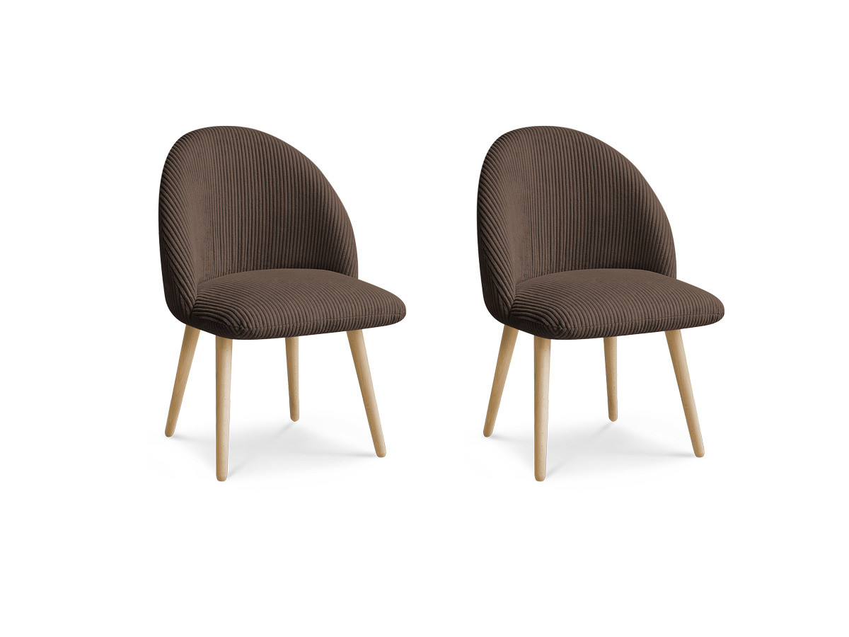 Lot de 2 chaises velours côtelé, LALIE, BOBOCHIC