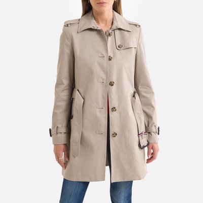 Cotton Belted Trench Coat, Mid-Length TOMMY HILFIGER