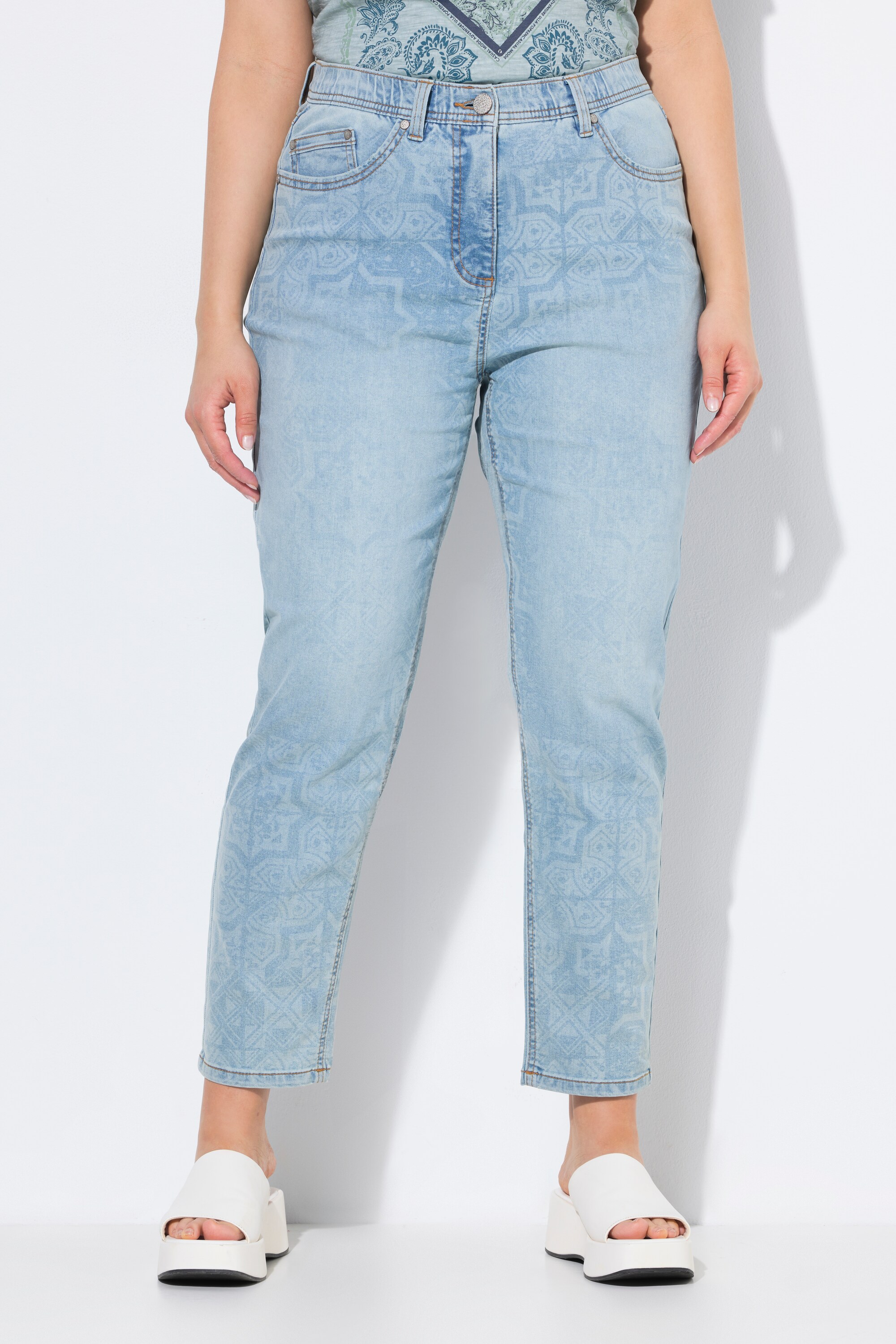 Jean Mom 5 poches, imprimé laser, ULLA POPKEN
