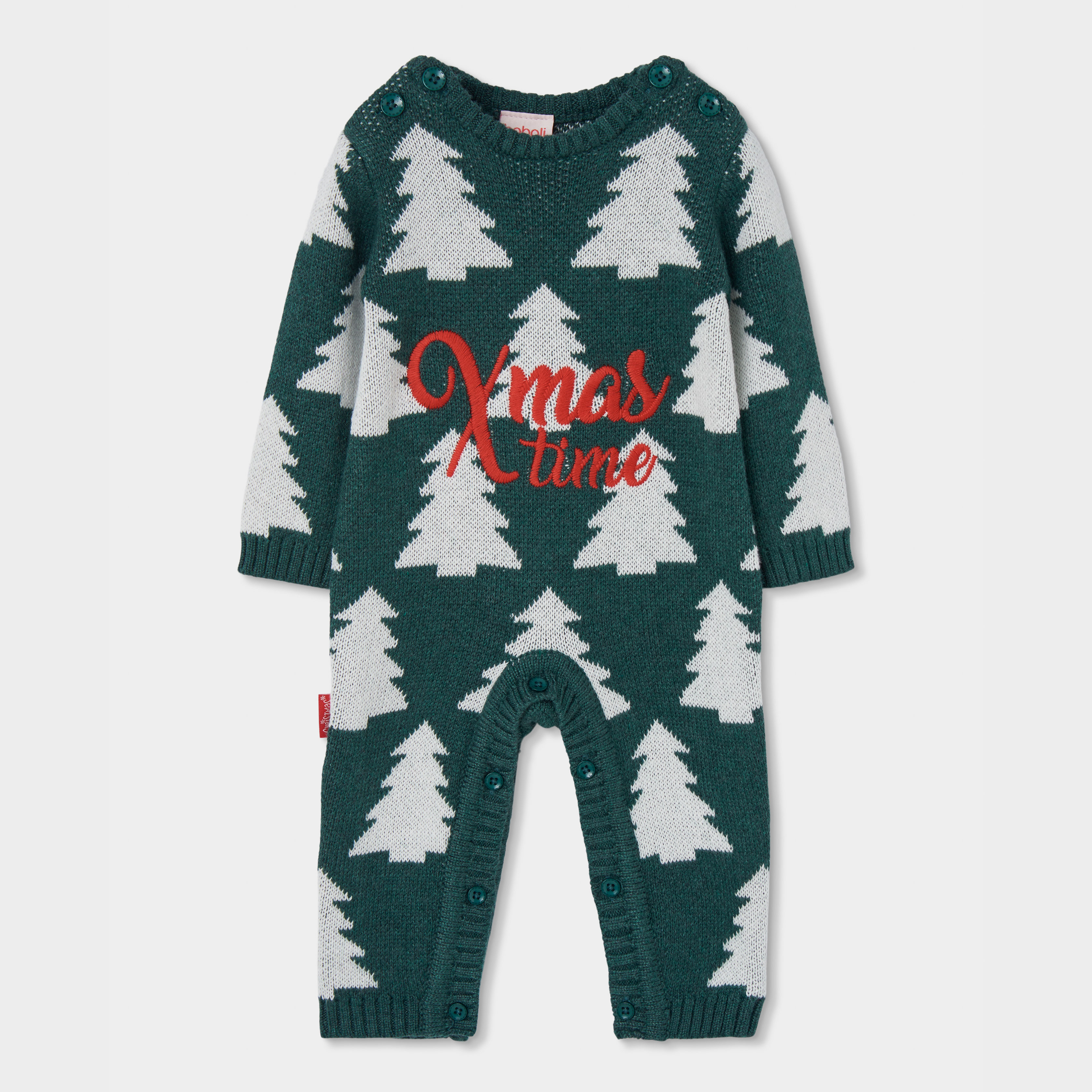 Pyjama bébé imprimée sapins de Noël, BOBOLI