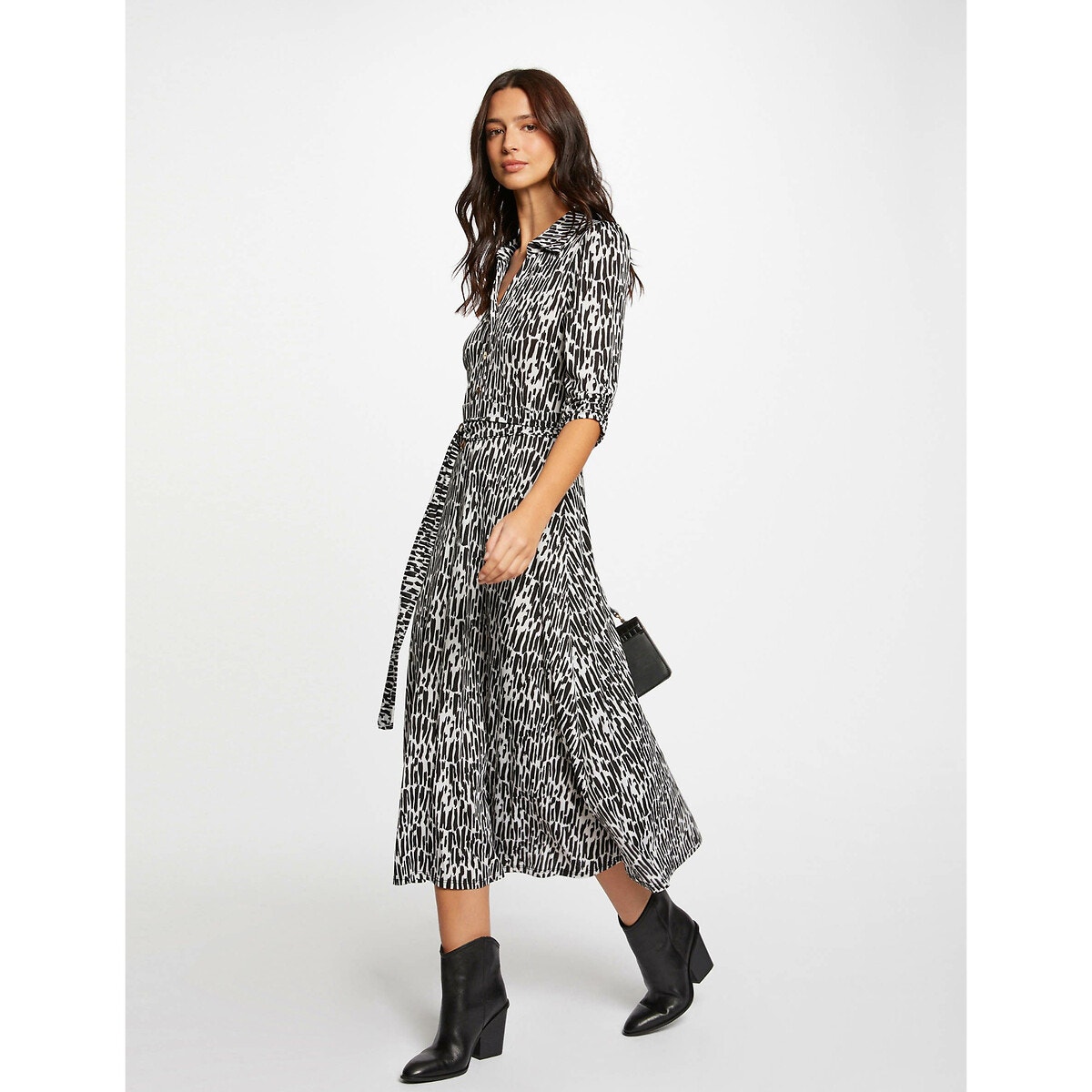 Robe patineuse longueur midi 3 4 manches 3 4 Morgan La Redoute