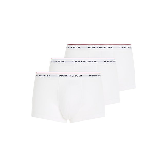 Pack of 3 Plain Stretch Cotton Hipsters, white + white + white, TOMMY HILFIGER