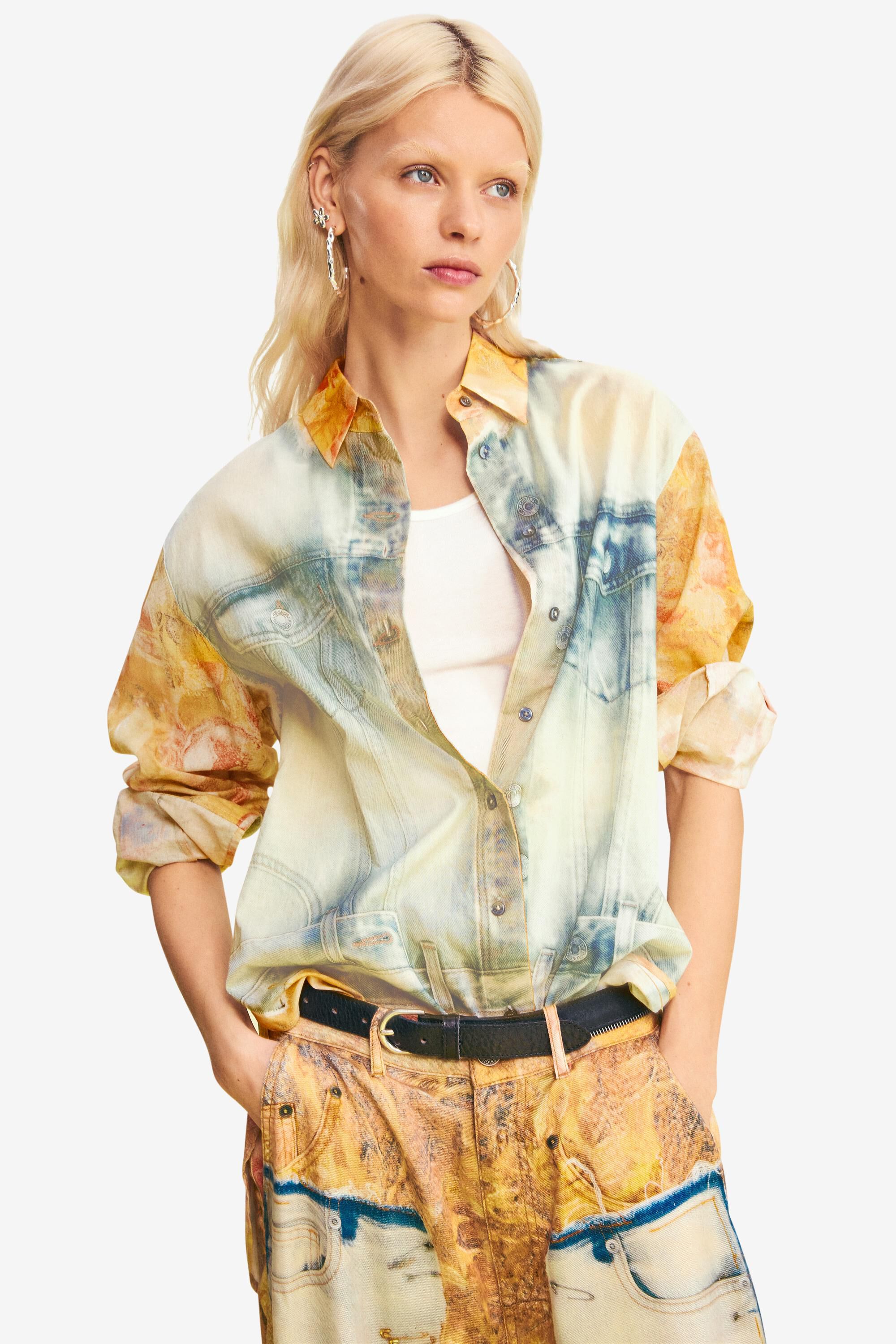 Chemise hybride en denim, DESIGUAL