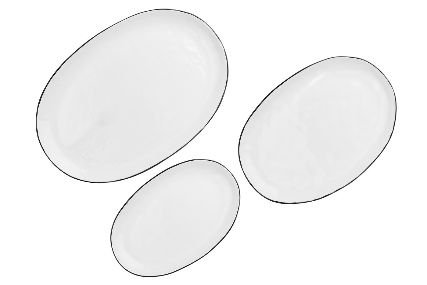 Lot de 3 plateaux & plats à four en grès, PURE, BJORN