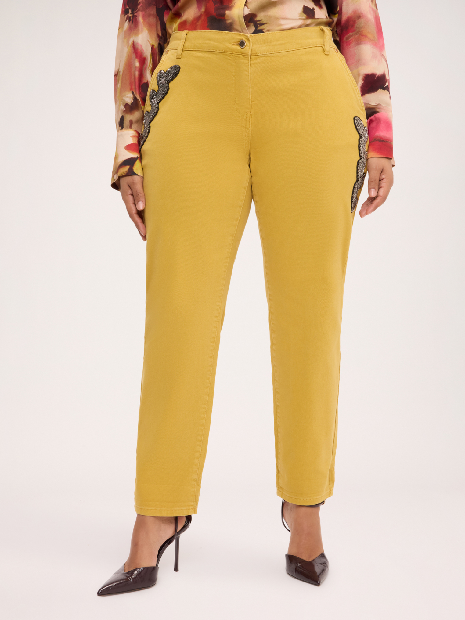 Pantalon chino avec applications, FIORELLA RUBINO