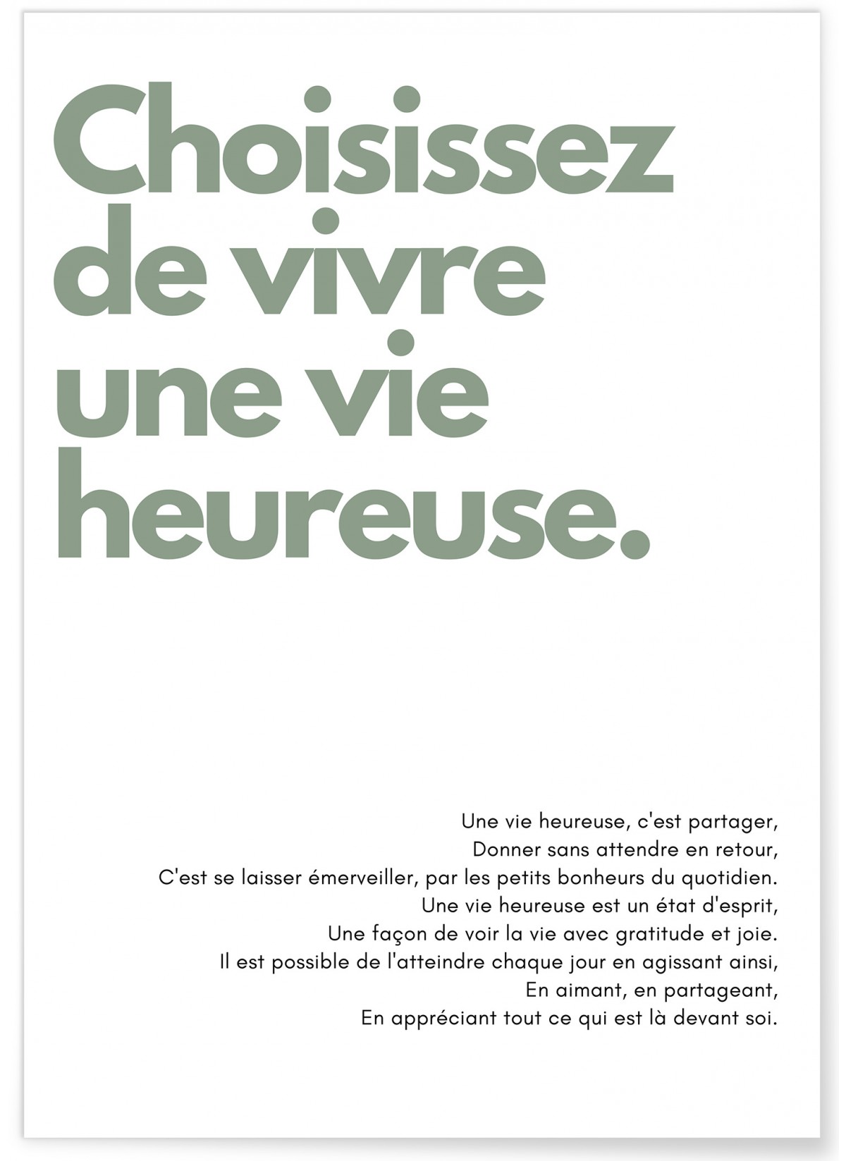 Affiche Choisissez de vivre, L'AFFICHERIE