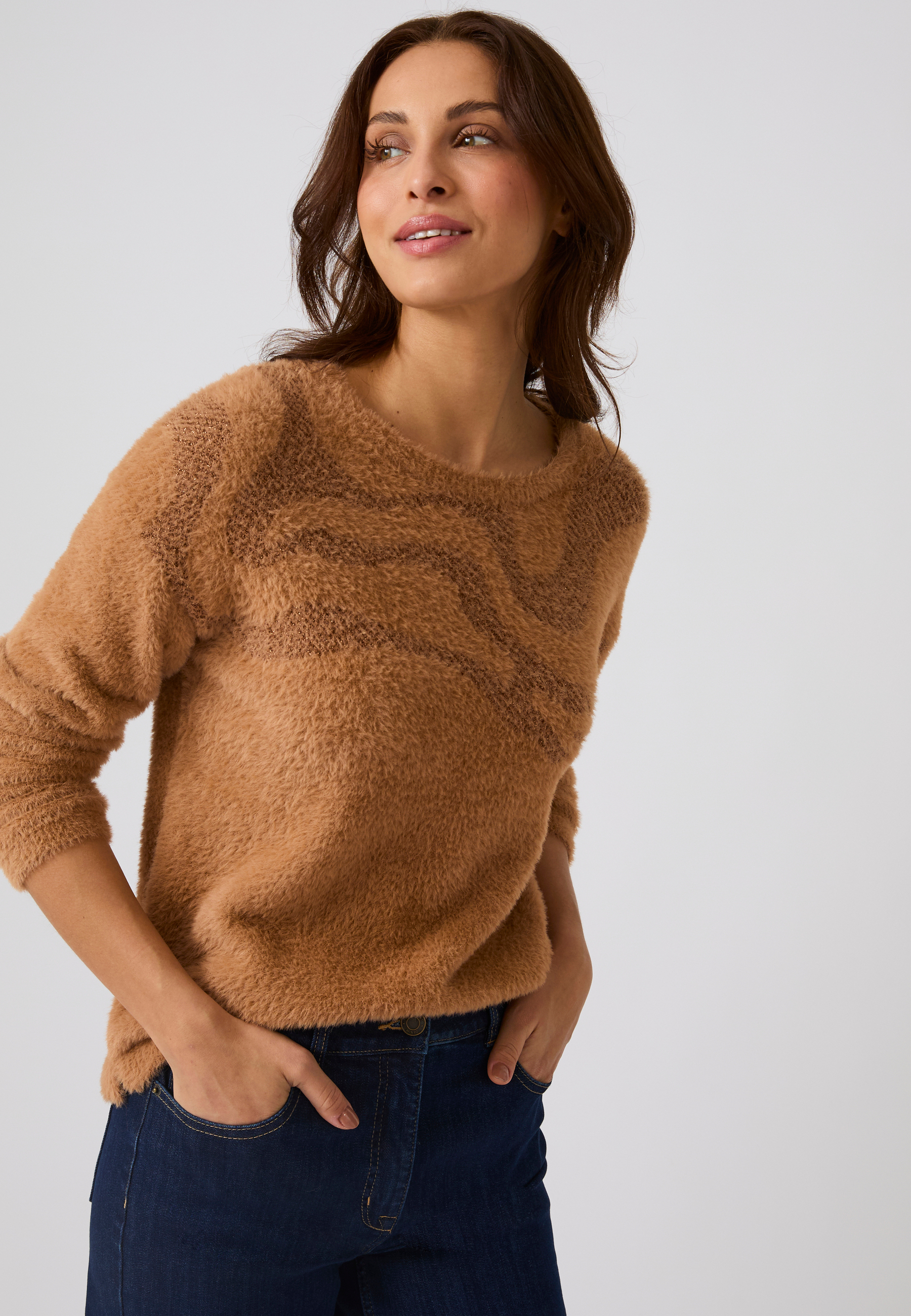 Pull maille poilue à motif stylisé brillant, DAMART