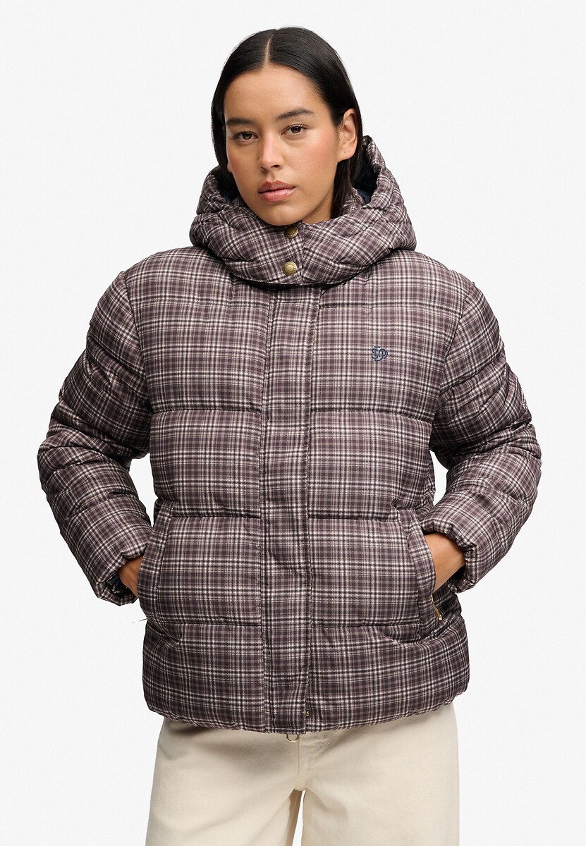Doudoune à Carreaux Imprimés Premium, SUPERDRY