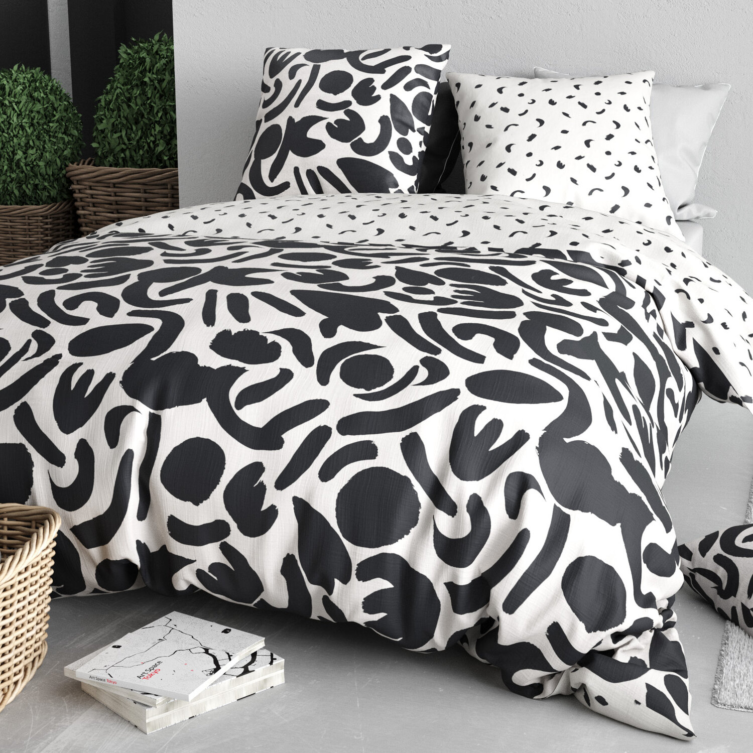 Parure housse de couette en coton imprimée, Maori, C DESIGN HOME TEXTILE