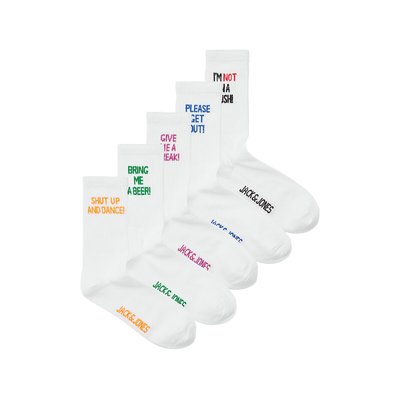Pack of 5 Pairs of Novelty Socks in Cotton Mix JACK & JONES