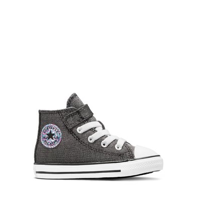 Kids Chuck Taylor 1V Undersea Glitter Touch 'n' Close High Top Trainers CONVERSE