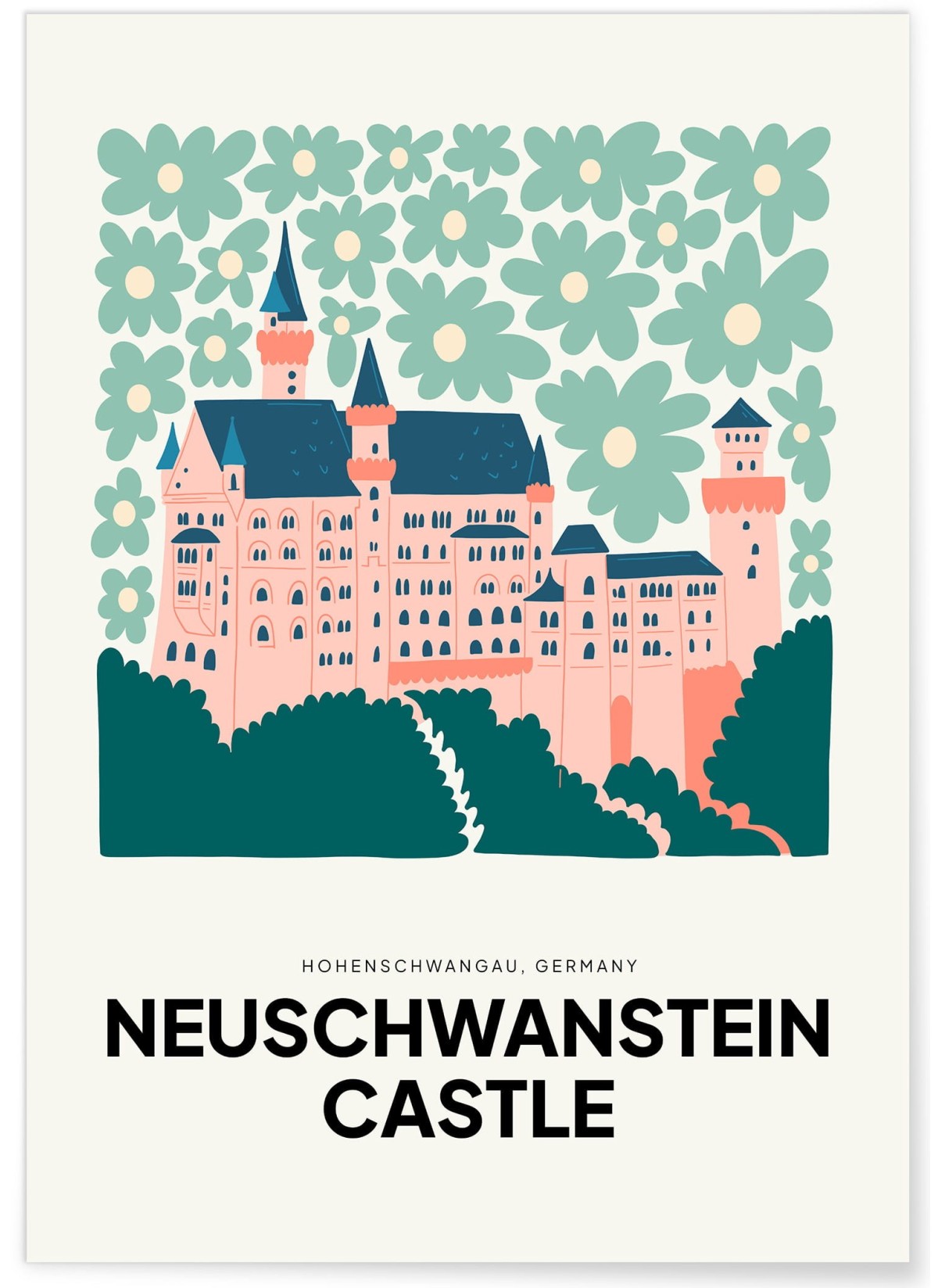 Affiche Allemagne Neuschwanstein Castle, L'AFFICHERIE