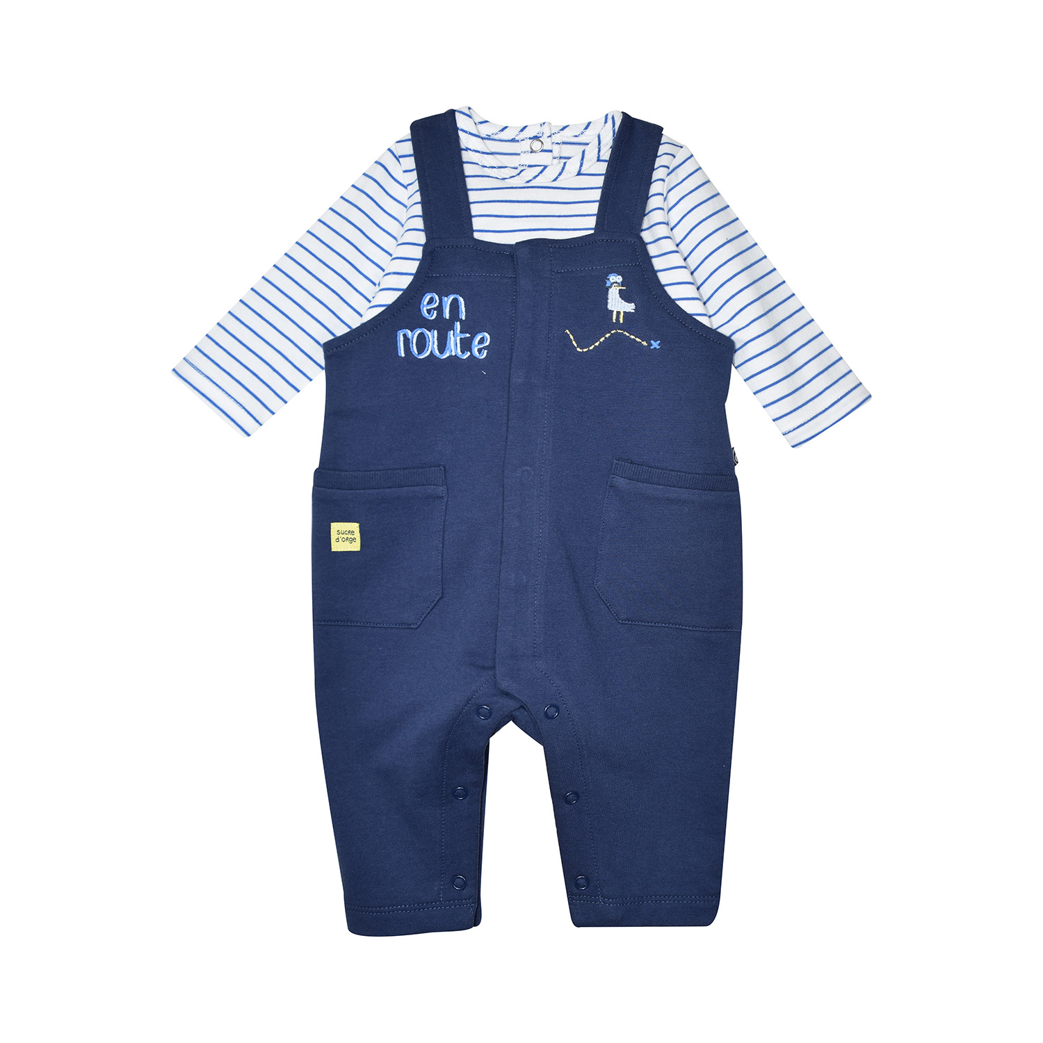 Tshirt salopette nicolae maille ouverture integrale bebe, SUCRE D'ORGE