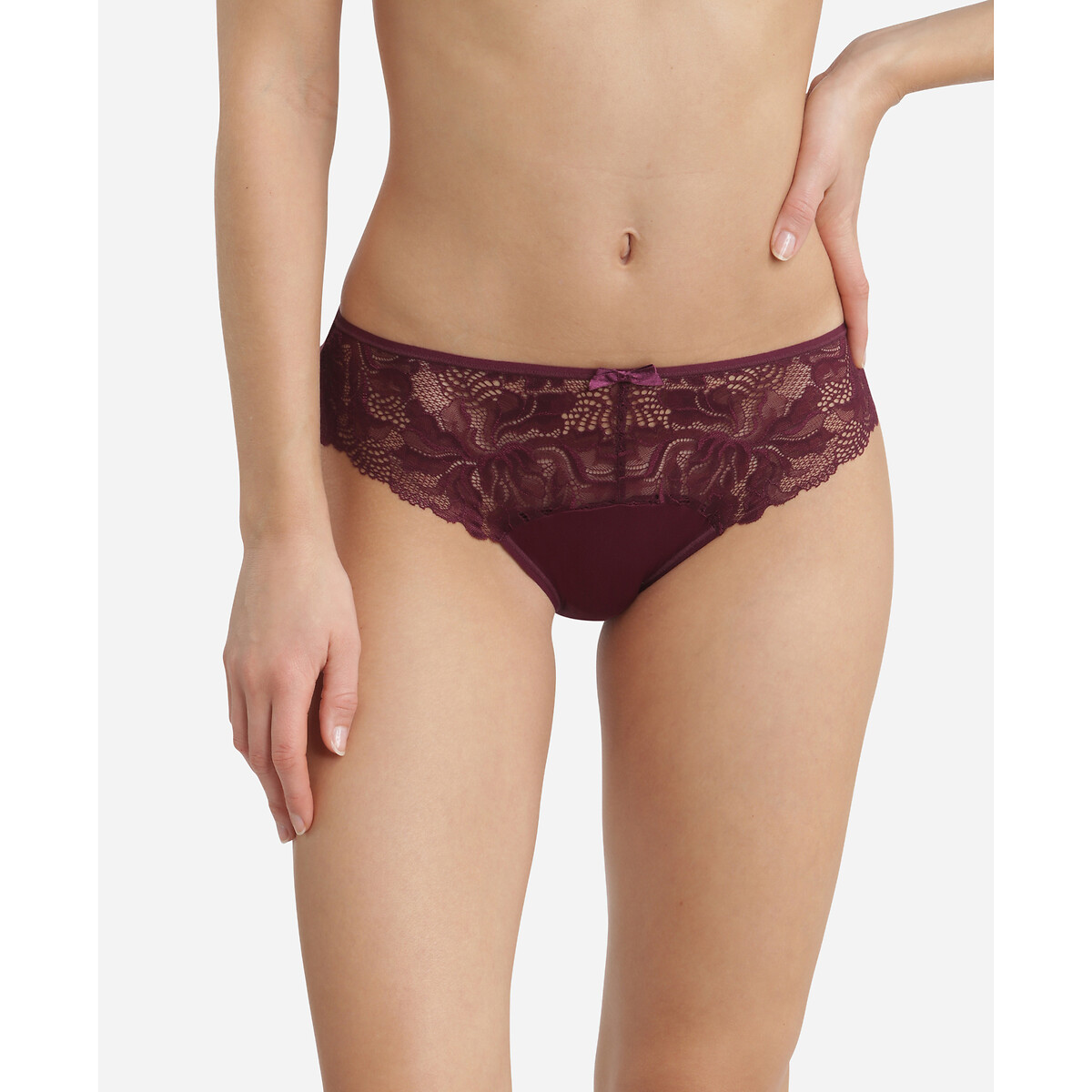 Chaussettes Femme Dentelle Dim - Mi-Haute Confortable En Coton/Polyester - Taille Unique - Bleu