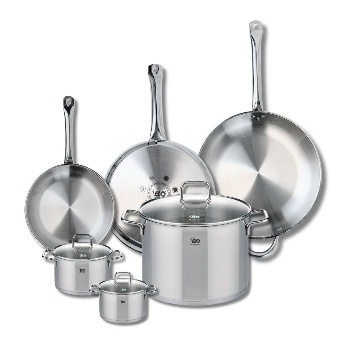 3 poêles 24/28/32cm + 3 faitouts 12/14/26cm PROFI CITRIN, ELO