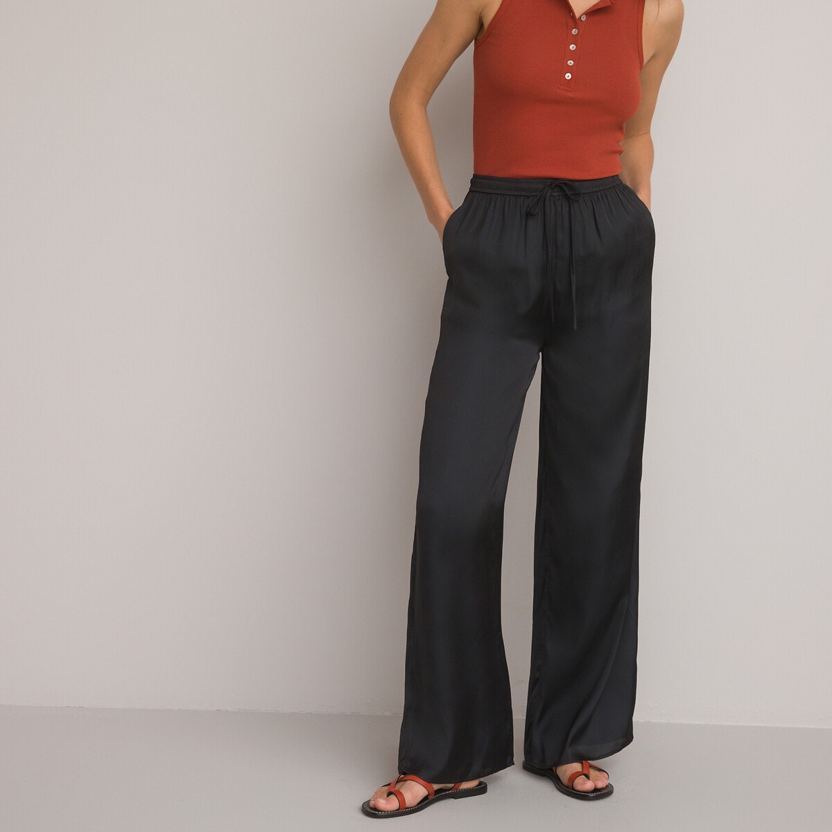 Pantalon large femme shop pas cher