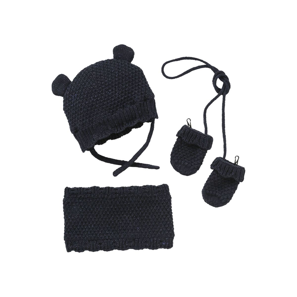 Bonnet et moufles anti-rayures pour bébé fille avec nœud en coton pour bébé,  B : : Mode