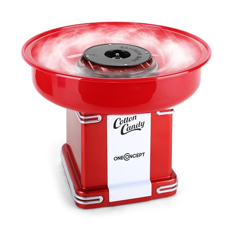 APPAREIL MACHINE BARBE A PAPA oneConcept Candyland 2 RETRO ANNEES 50 500W ROUGE 