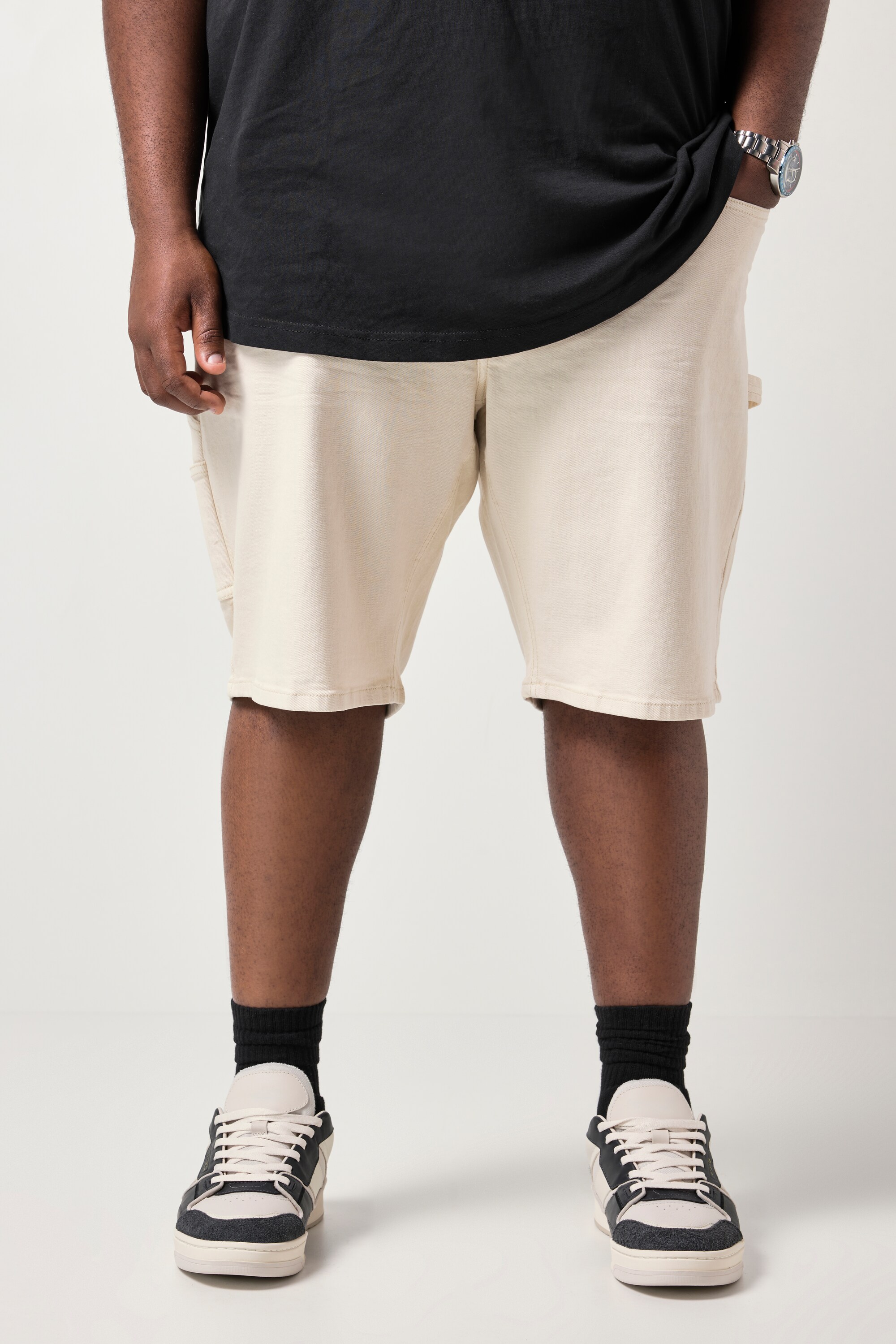 Bermuda cargo en jean, 5 poches, STHUGE