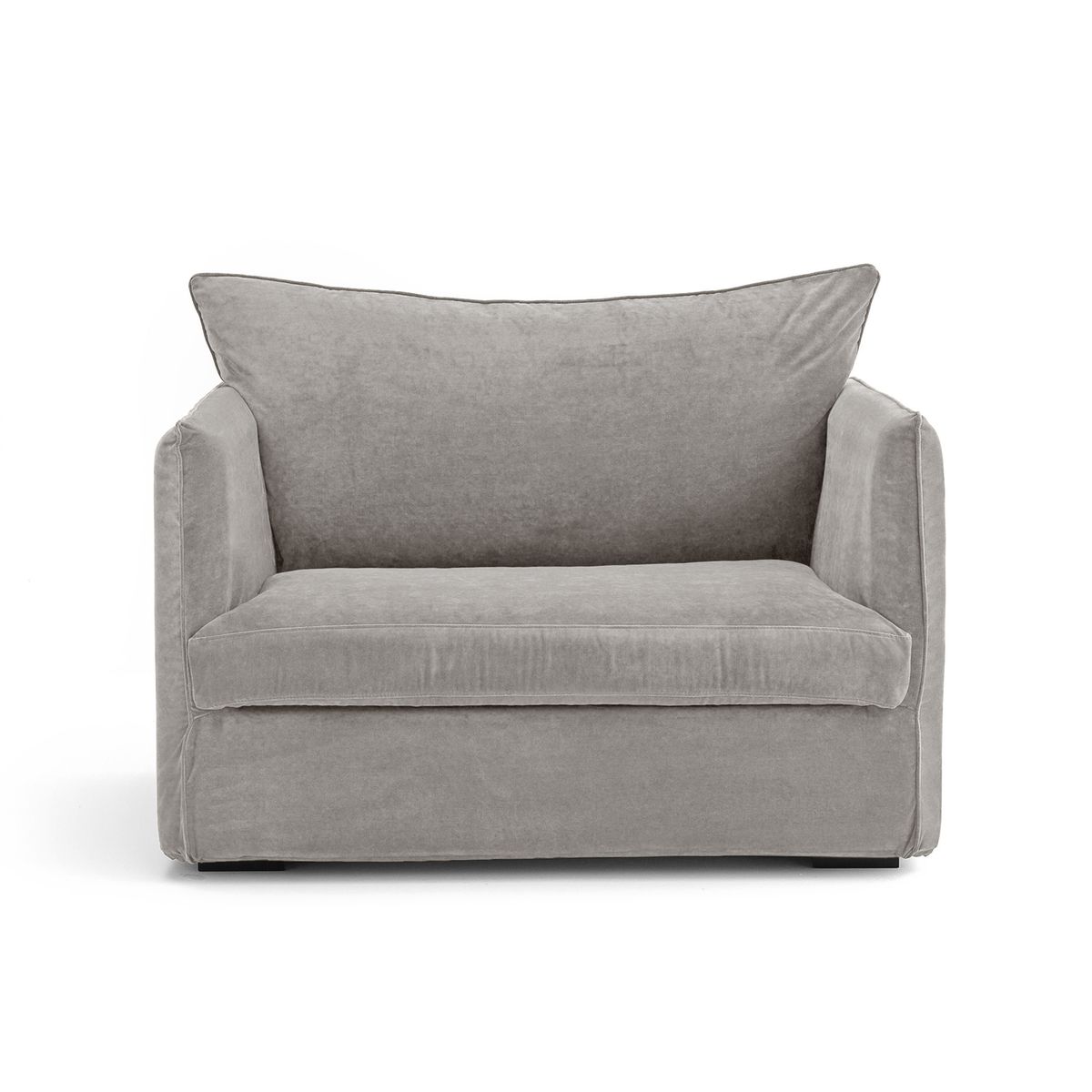 Fauteuil XL conv velours stonewashed, Neo Chiquito