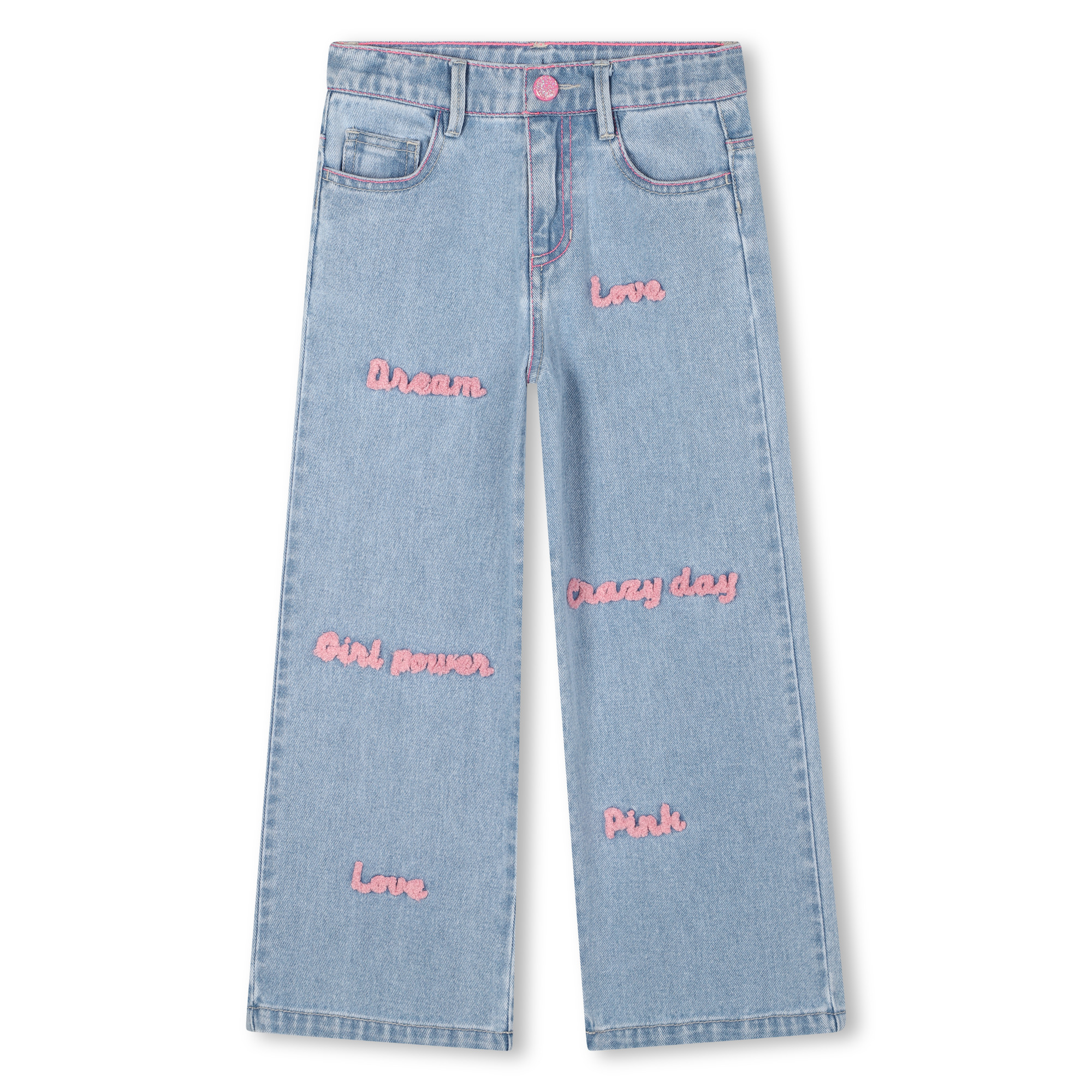Pantalon en denim brodé, BILLIEBLUSH