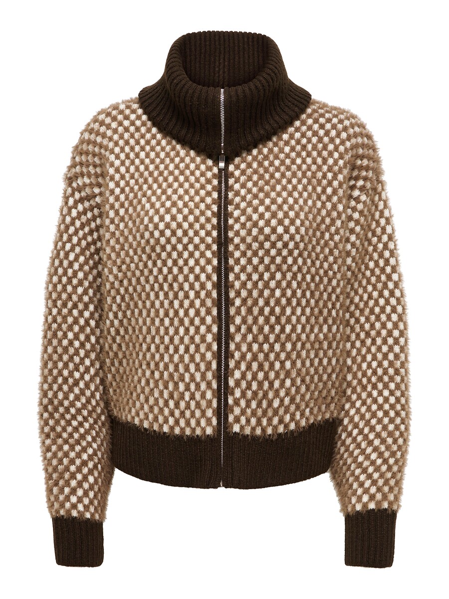 Cardigan con zip stampato, ONLY