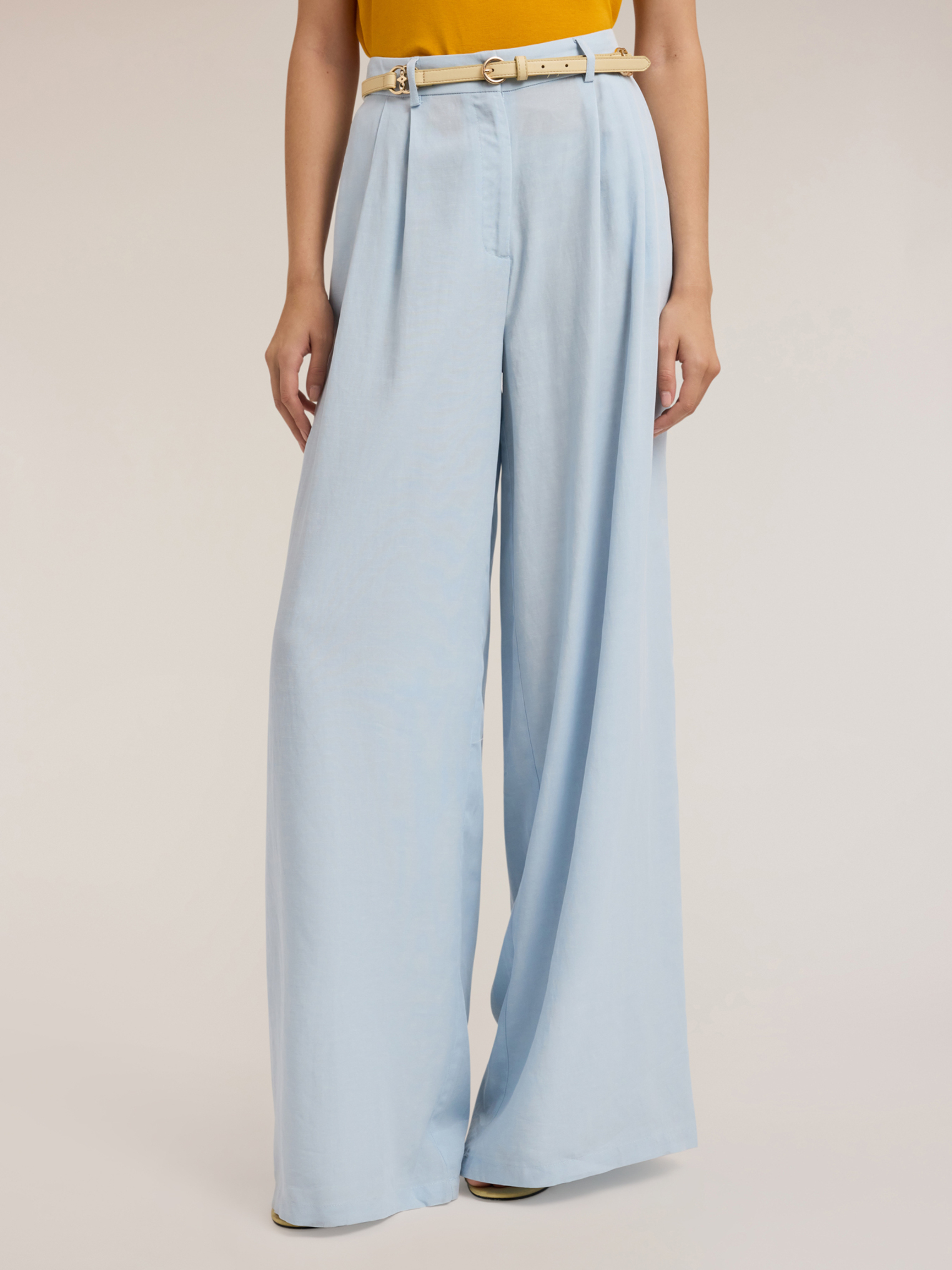 Pantalon palazzo plissé en mélange lyocell, MOTIVI