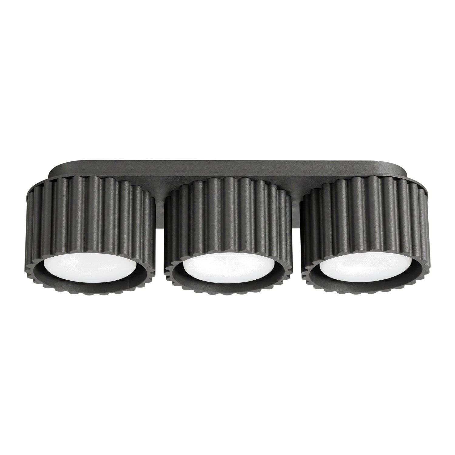 Plafonnier Aluminium Noir Gx53 3 AURA, EDEN