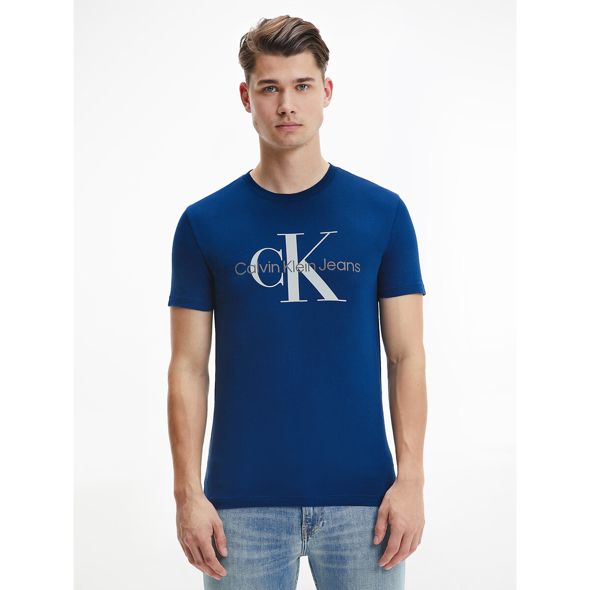 Monogram logo cotton t-shirt with crew neck Calvin Klein Jeans | La Redoute