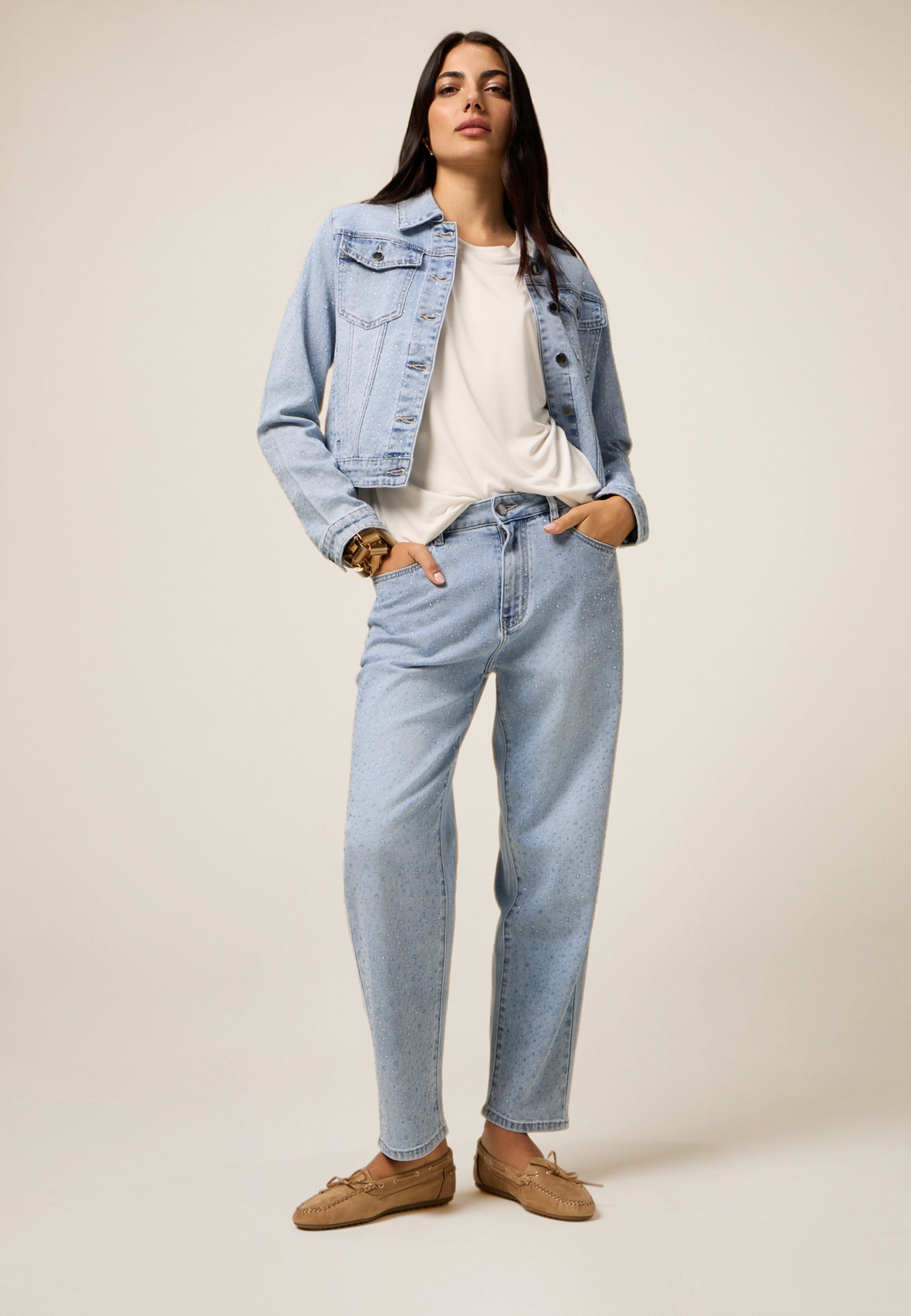 Jean regular avec micro-cristaux, OLTRE