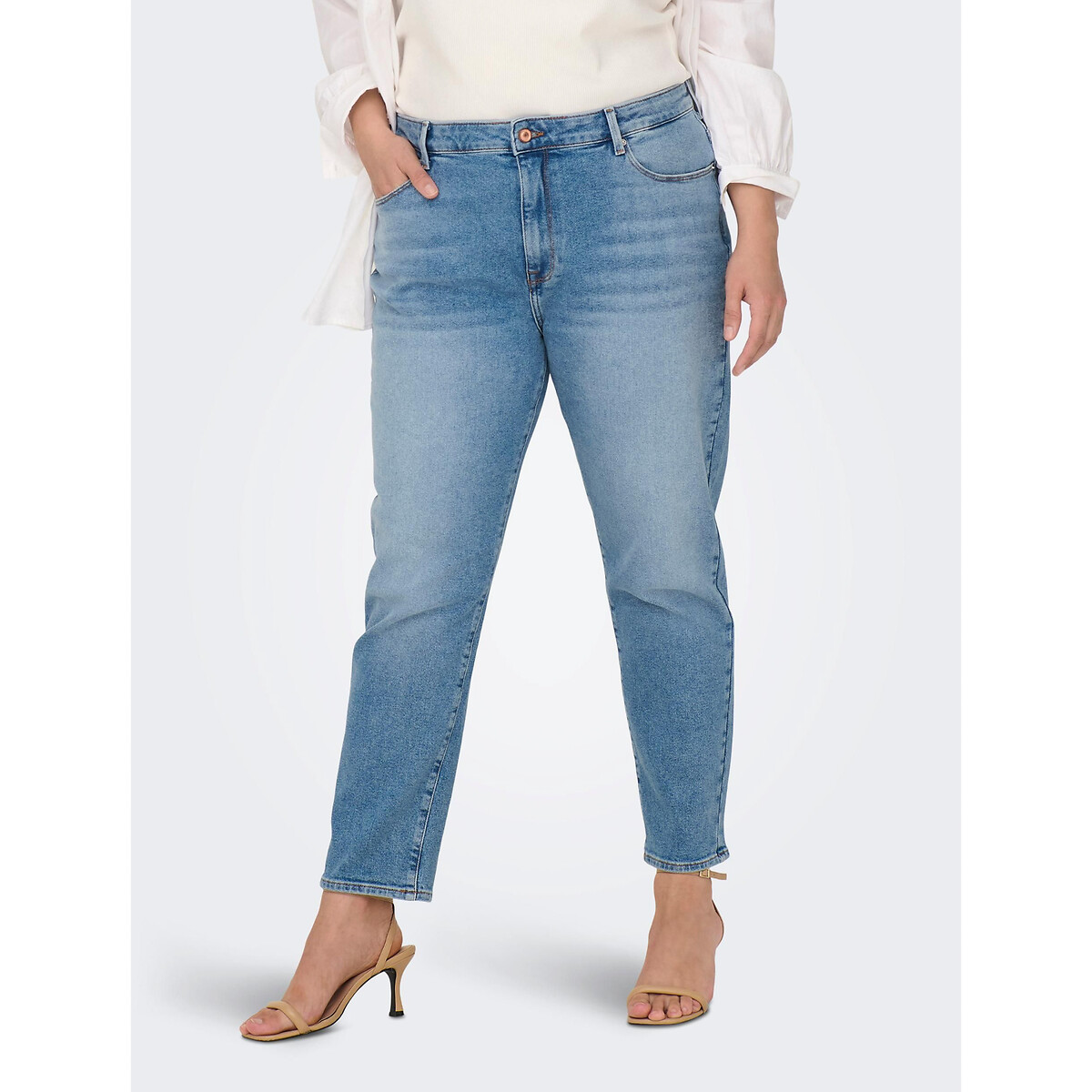 ONLY CARMAKOMA Rechte jeans, hoge taille
