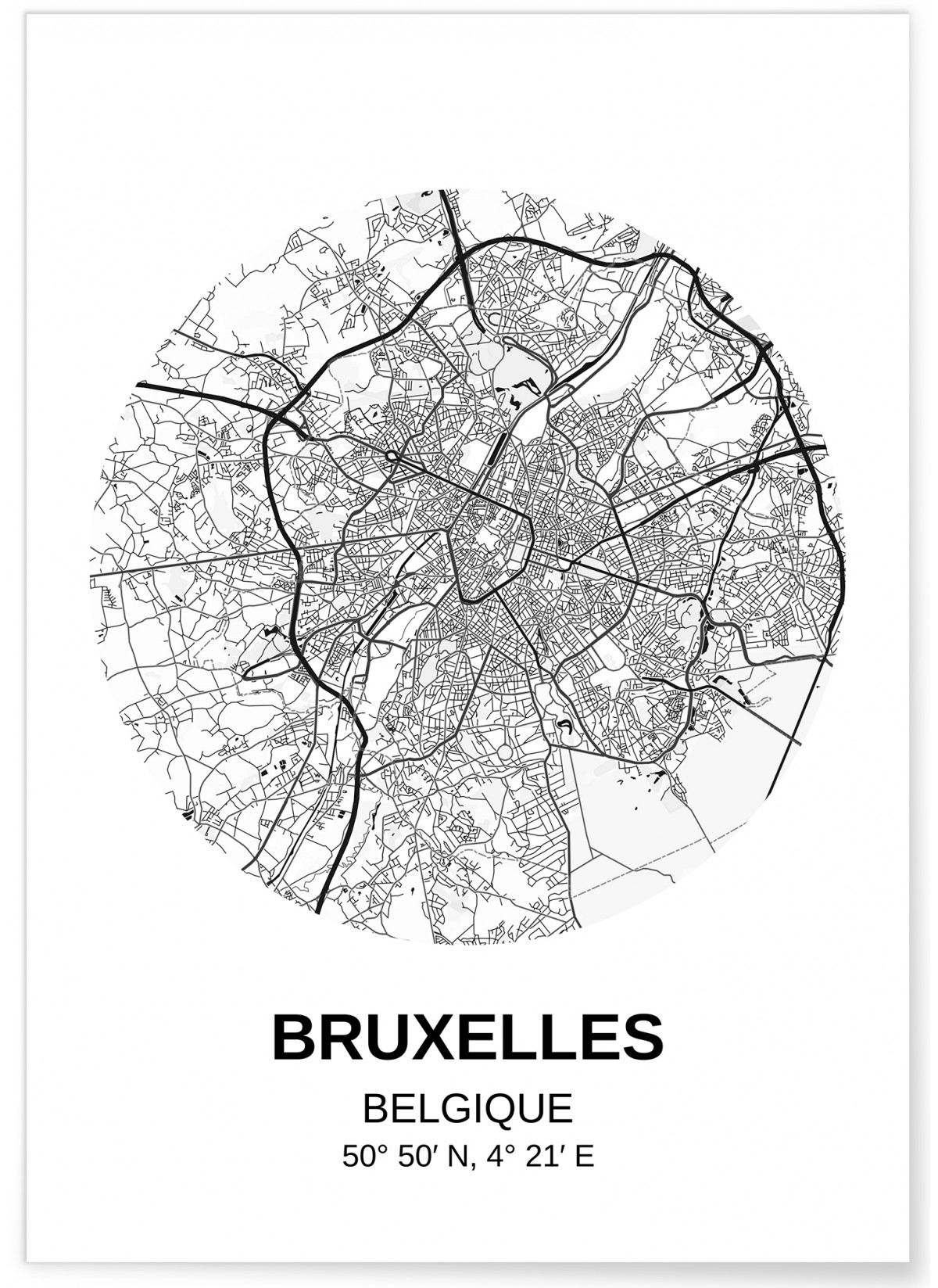 Affiche Carte Bruxelles, L'AFFICHERIE