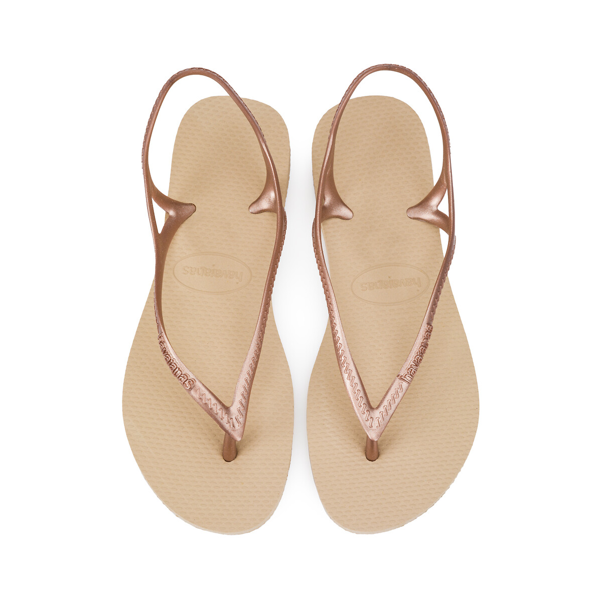 Sandalen in rubber met platte hak beige Havaianas | La Redoute