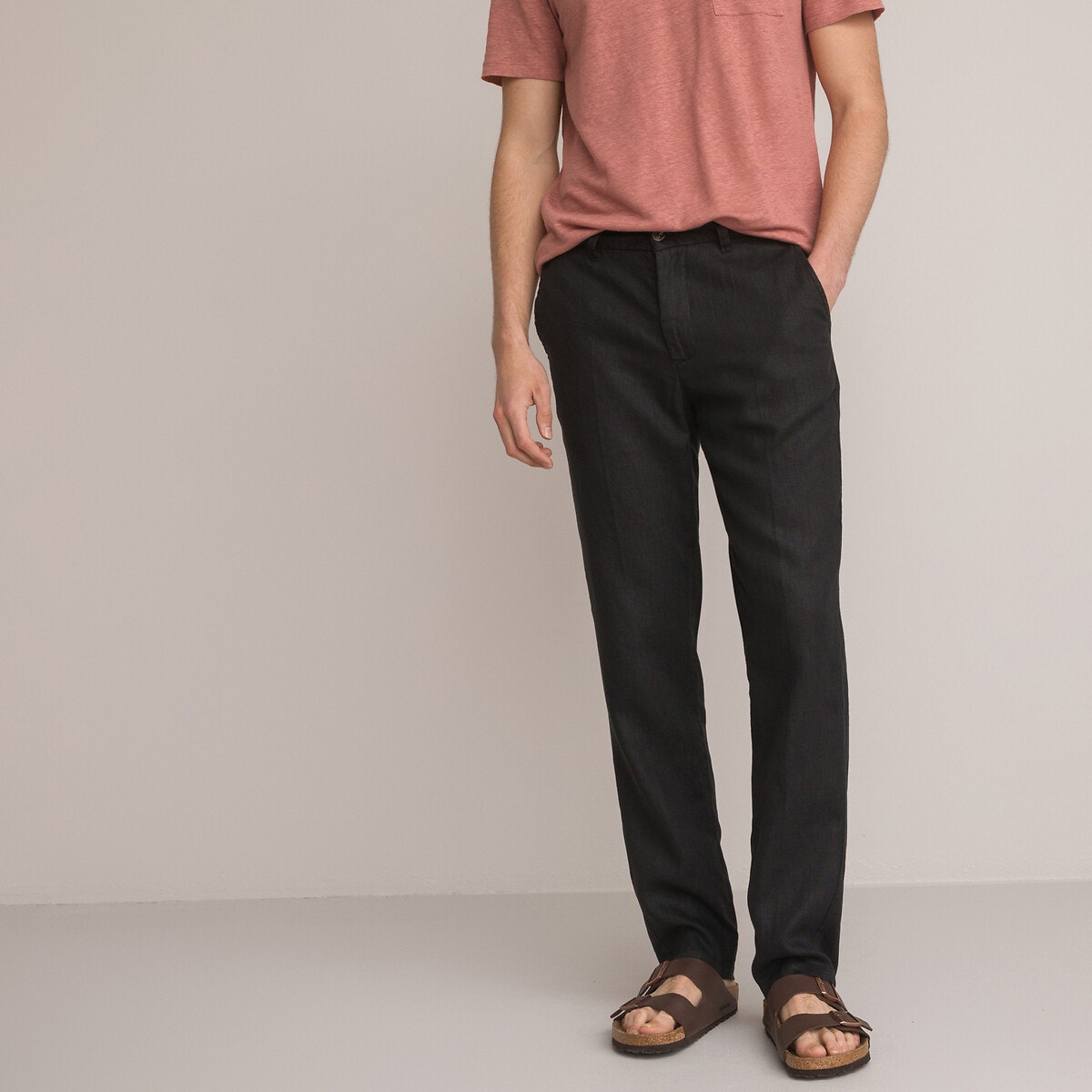 Pantalon lin online noir homme