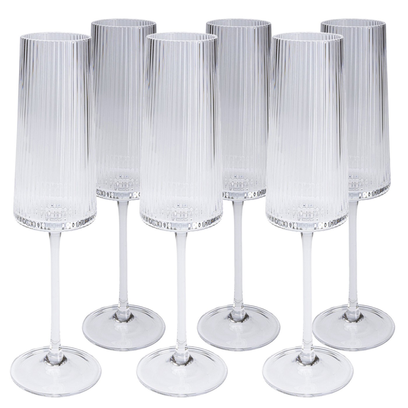Lot de 6 flûtes à champagne, RIFFLE, KARE DESIGN